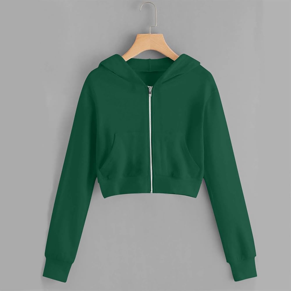 トップス CROPPED HOODIE ZIP-UP / CHA Amazon.com: Women Casual Cropped Zip Up Hoodie Cute Crop Top